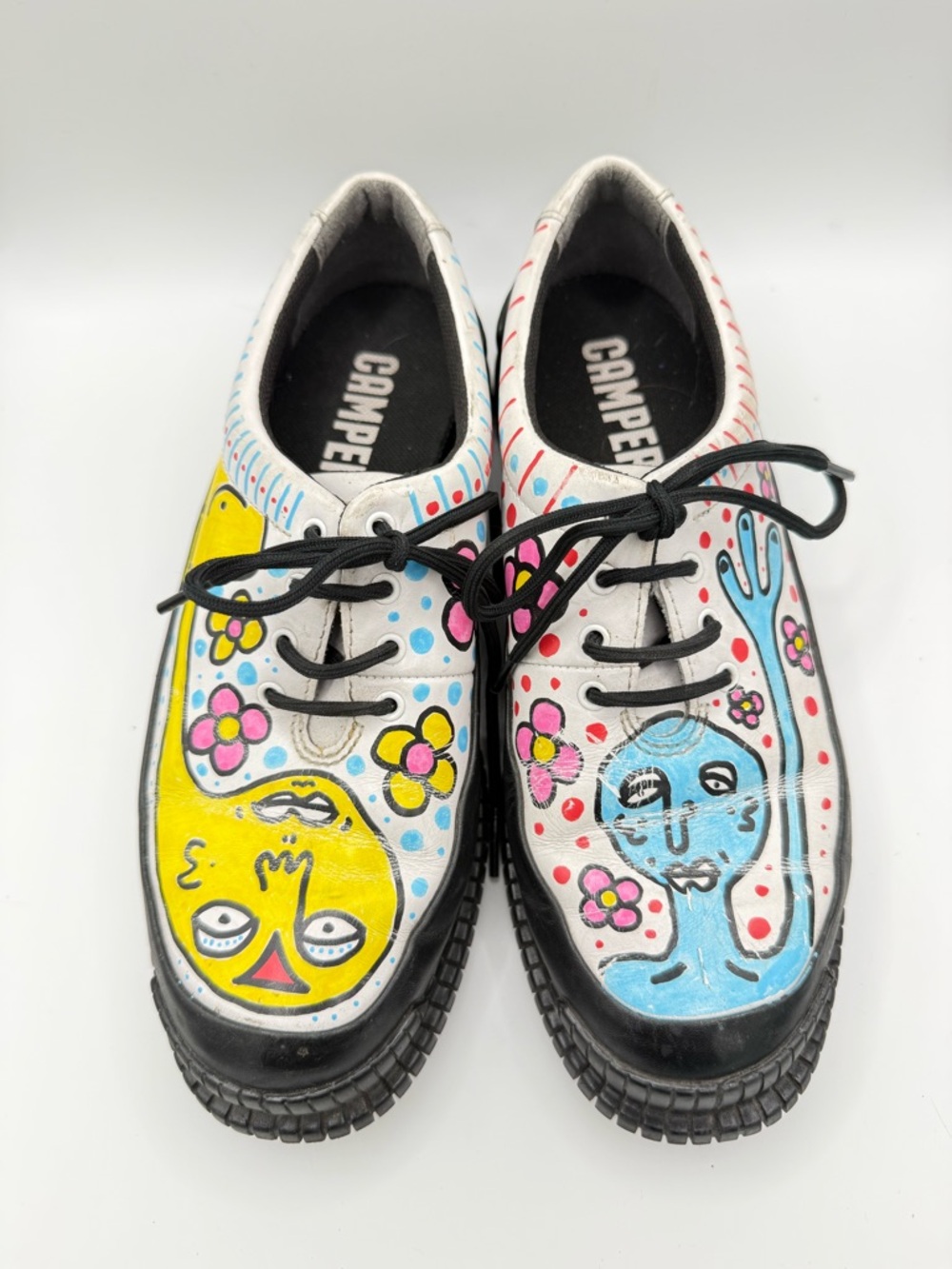 Camper Pix Formal Custom Graffiti Shoes Size EU 37/ US Women’s 7 Painted Aliens - Picture 7 of 11